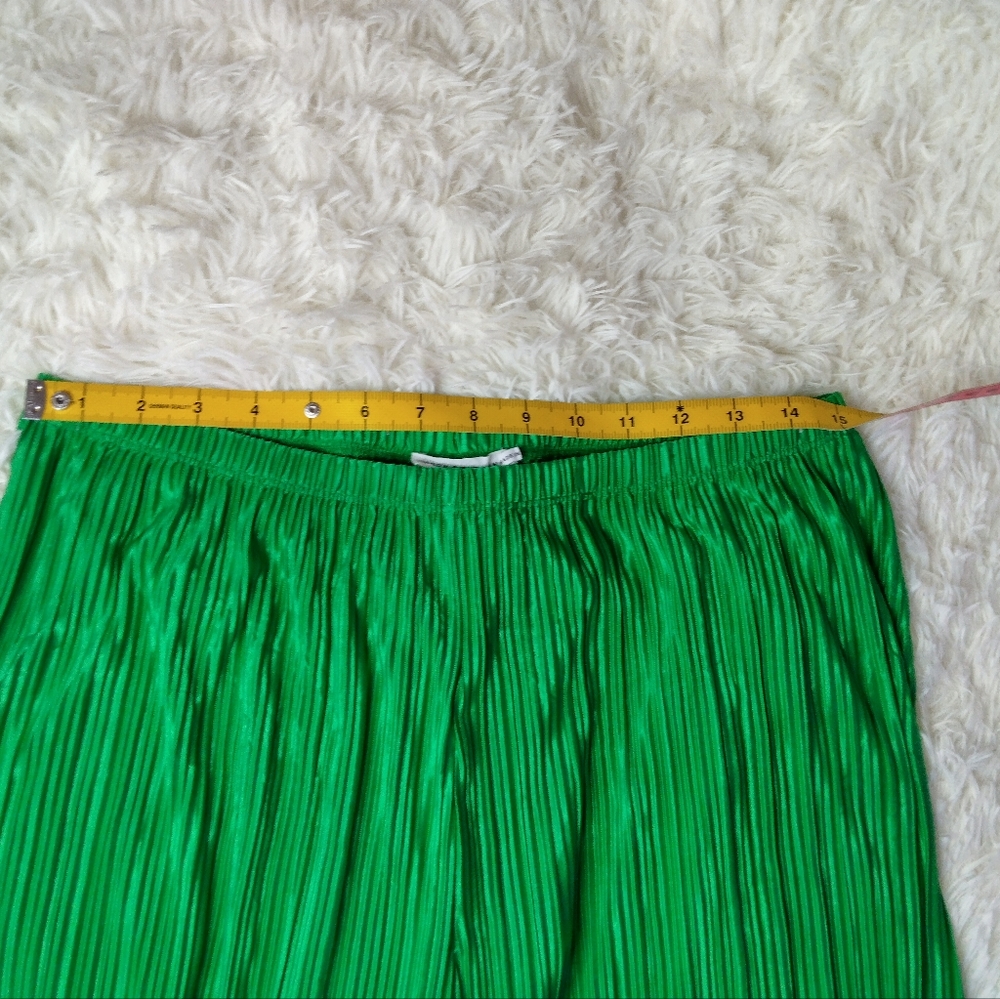 Good American Always Fits Wide Leg Plisse Pants Size 3/4 - Picture 9 of 10